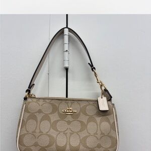 Coach Beige Signature Shoulder Bag